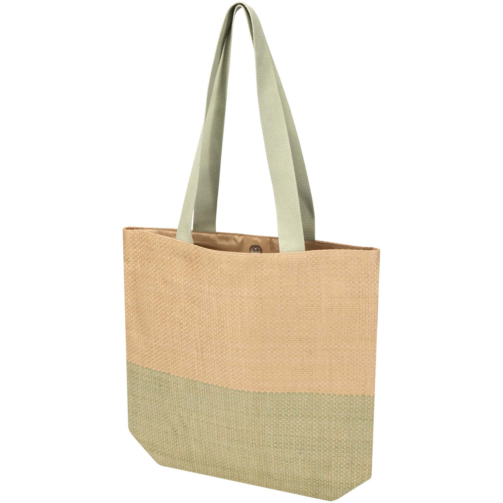 Nákupní taška Unbranded Papírová taška Rhythm ze slámy, 10 l Heather green