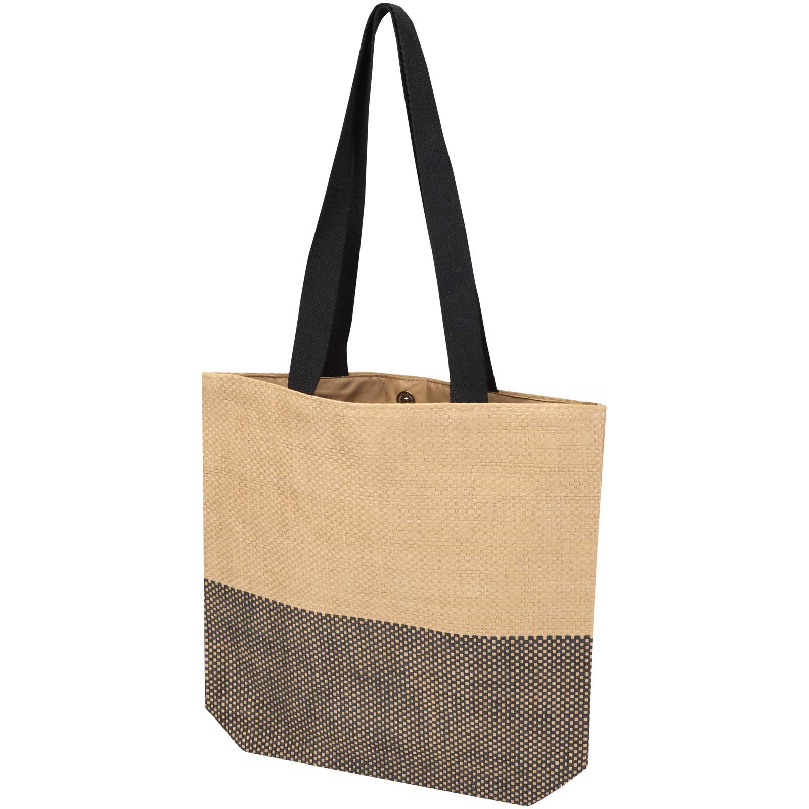 Nákupní taška Unbranded Papírová taška Rhythm ze slámy, 10 l Solid black