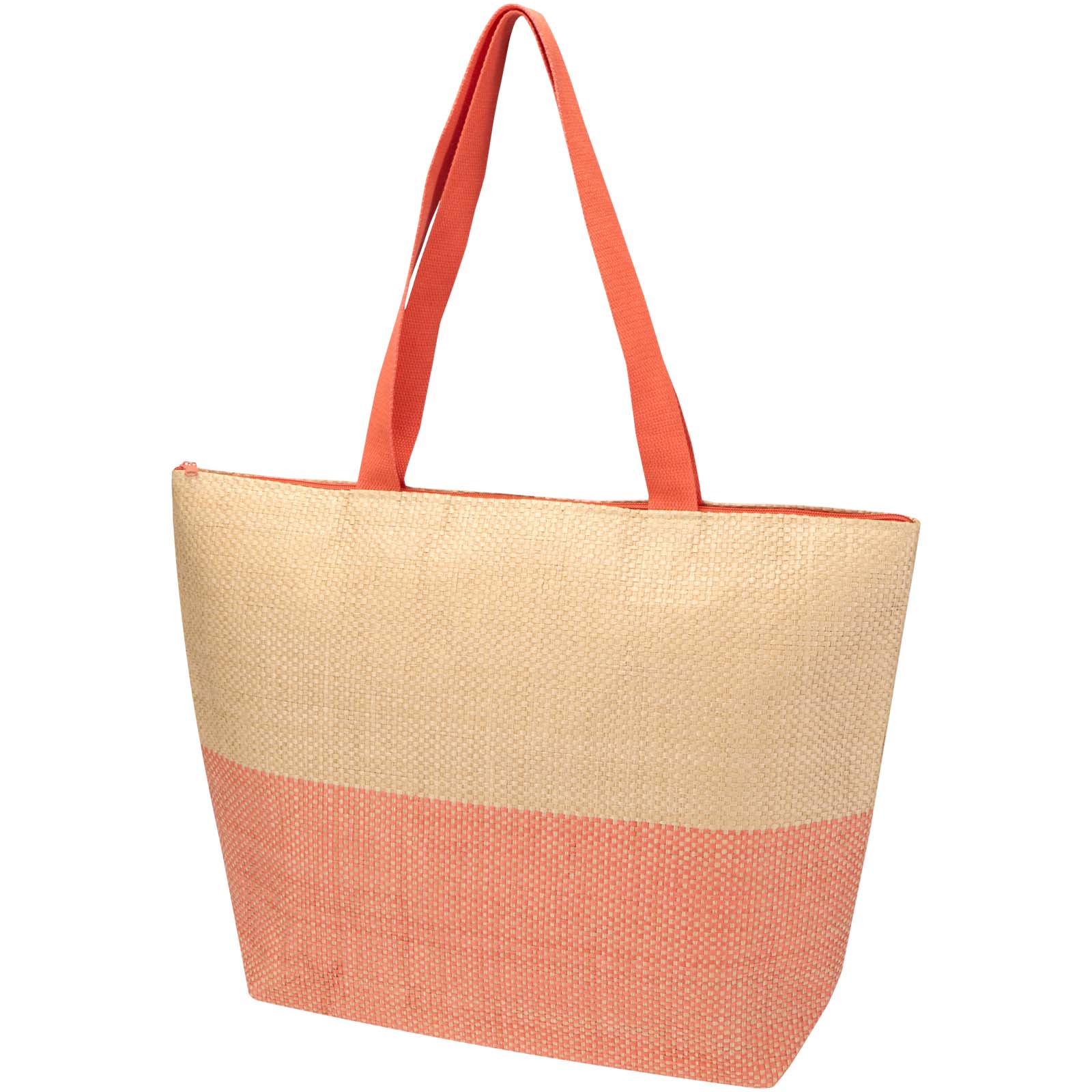 Nákupní taška Unbranded Velká taška na zip Rhythm ze slámového papíru, 21 l Brick red