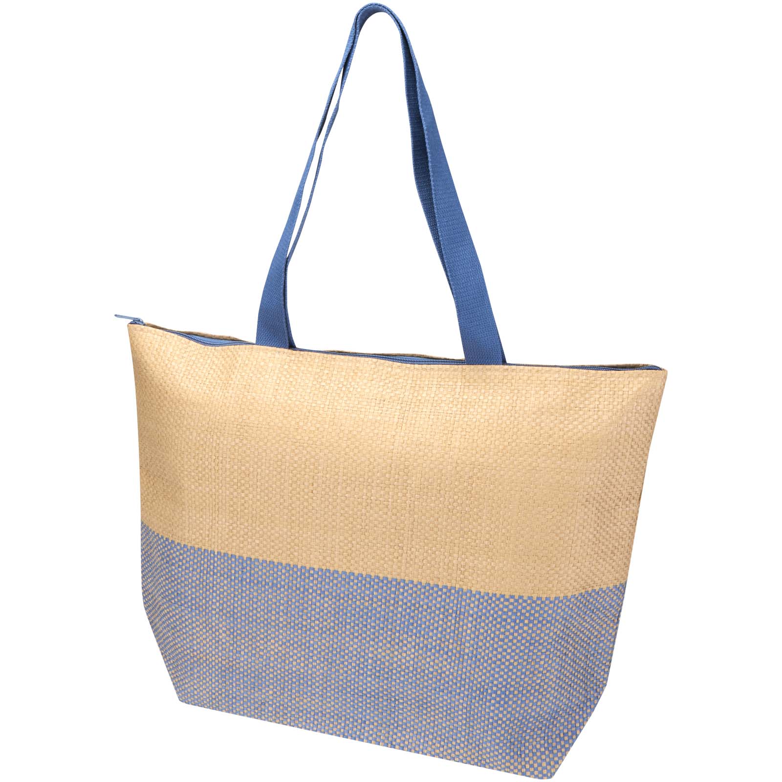 Nákupní taška Unbranded Velká taška na zip Rhythm ze slámového papíru, 21 l Ocean blue