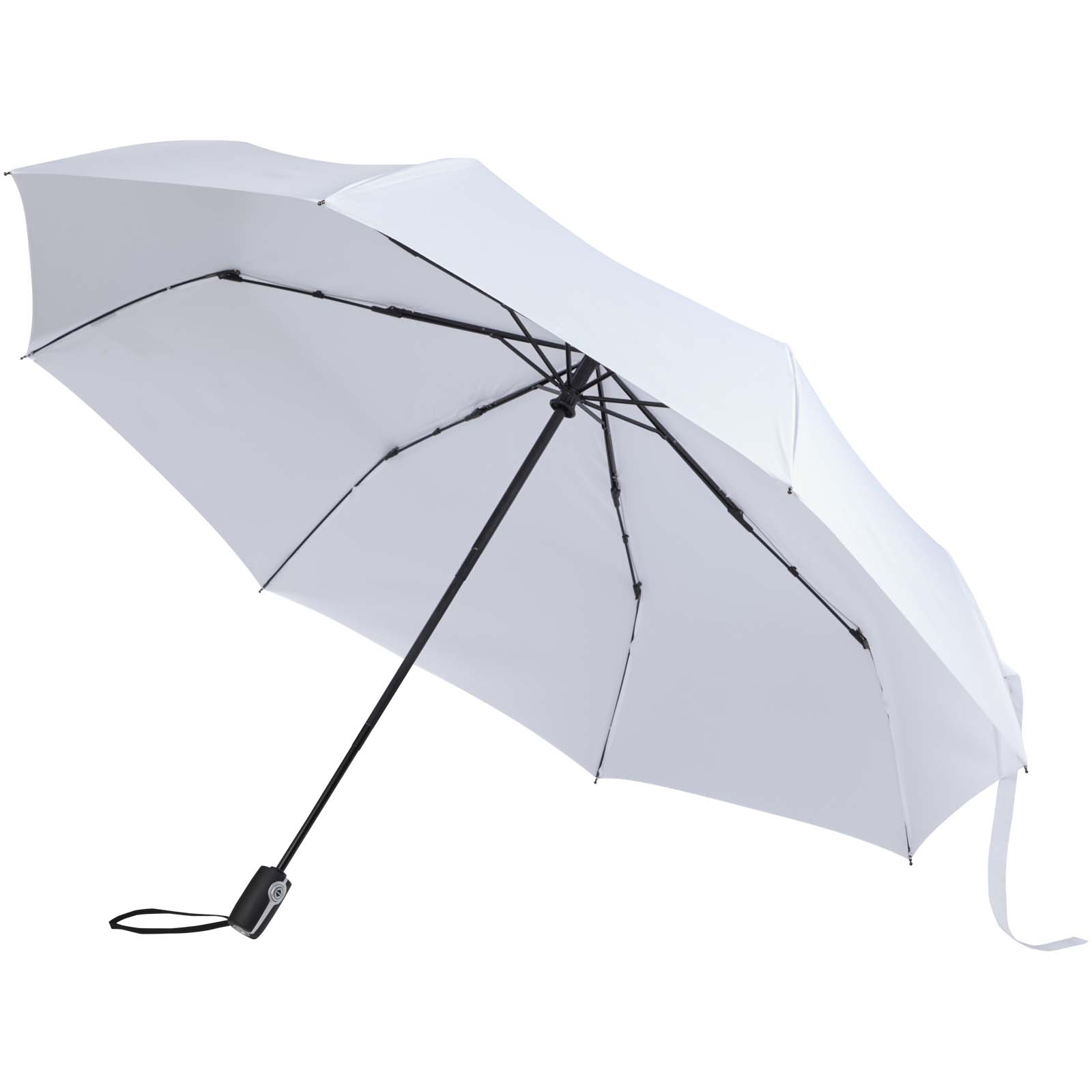 Skládací deštník Unbranded Skládací deštník Gale o průměru 27 palců s automatickým otevíráním a zavíráním, vyrobený z materiálu RPET White