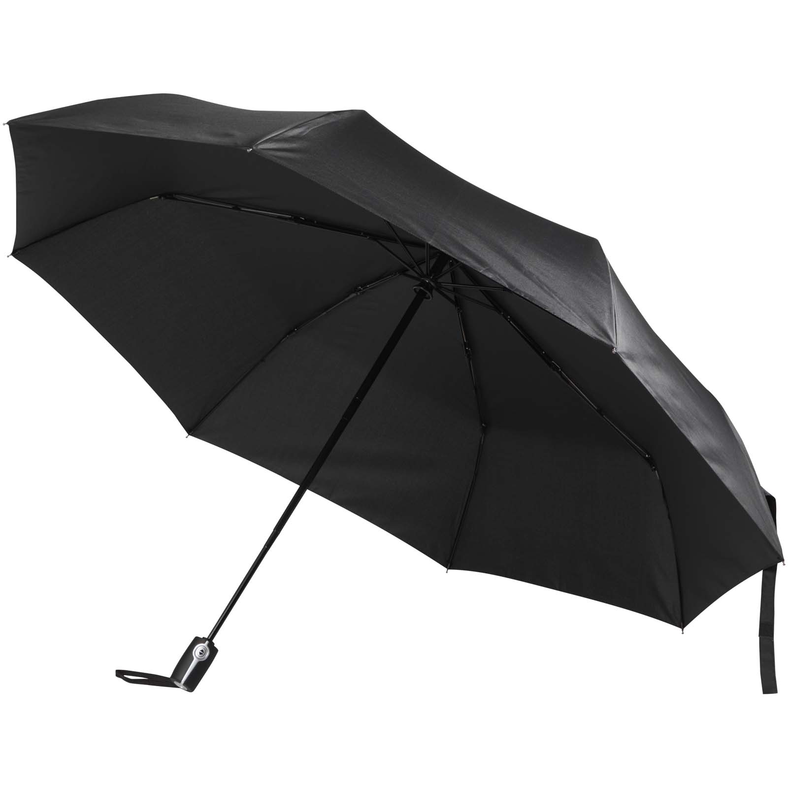 Skládací deštník Unbranded Skládací deštník Gale o průměru 27 palců s automatickým otevíráním a zavíráním, vyrobený z materiálu RPET Solid black