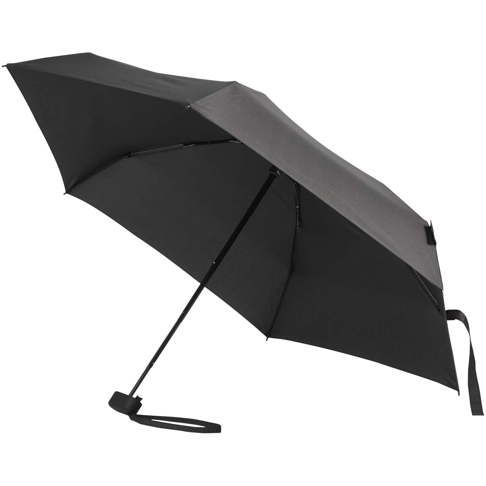 Skládací deštník Unbranded Skládací kompaktní 5segmentový deštník Jill 19" z materiálu RPET Solid black