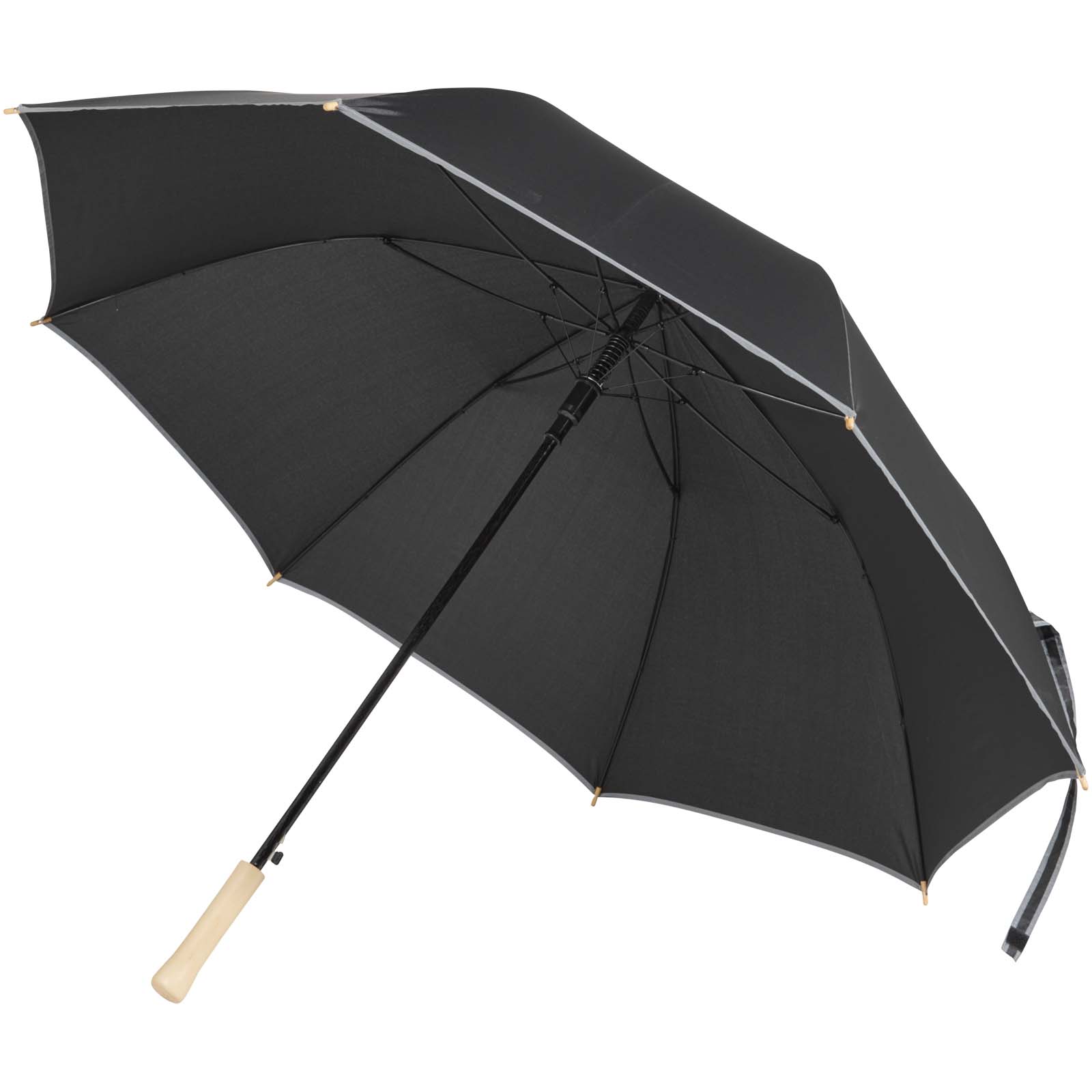 Klasický deštník Unbranded Norman 30” větruodolný deštník z RPET  Solid black