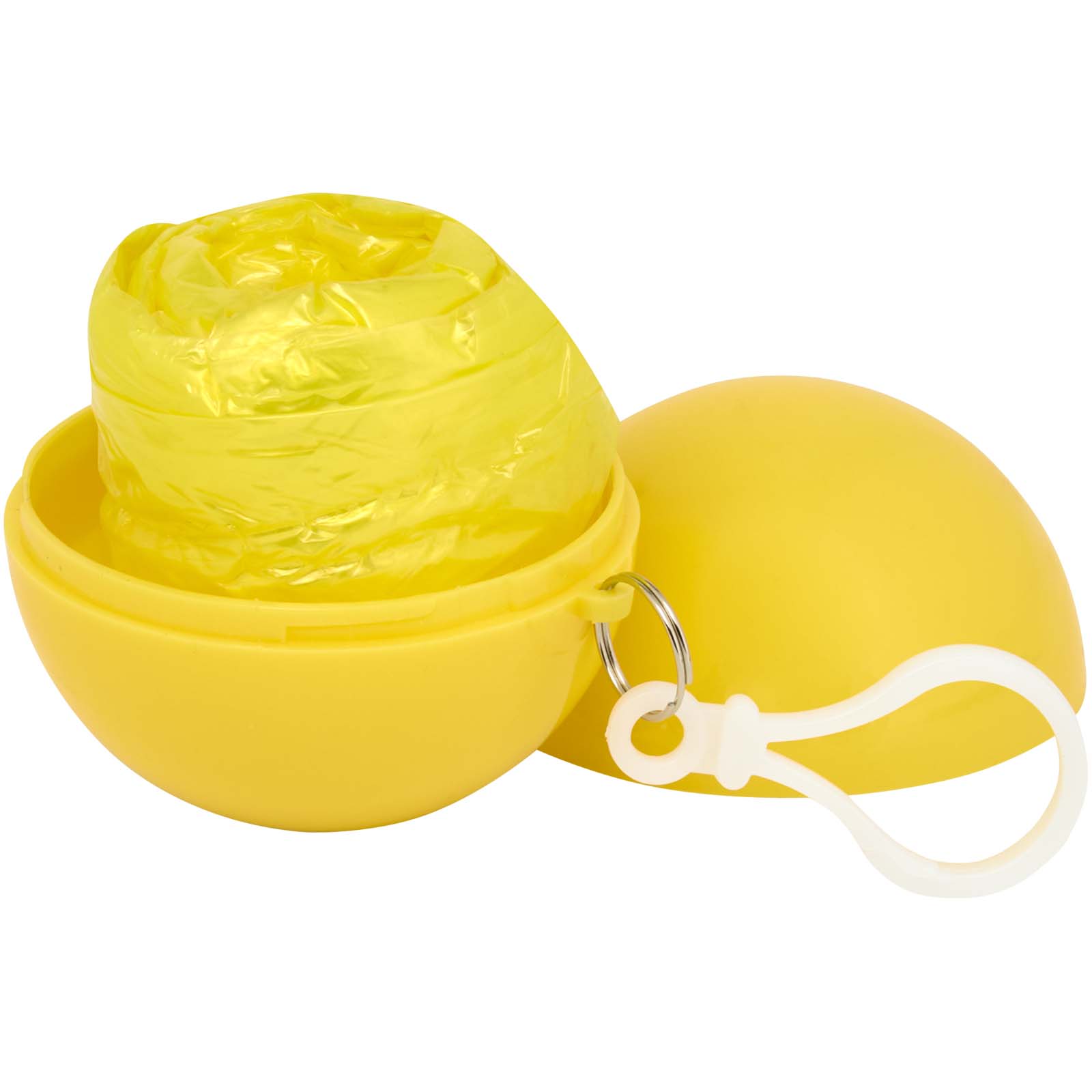 Pláštěnka Unbranded Pončo proti mlze v kulaté plastové krabičce s karabinou Yellow