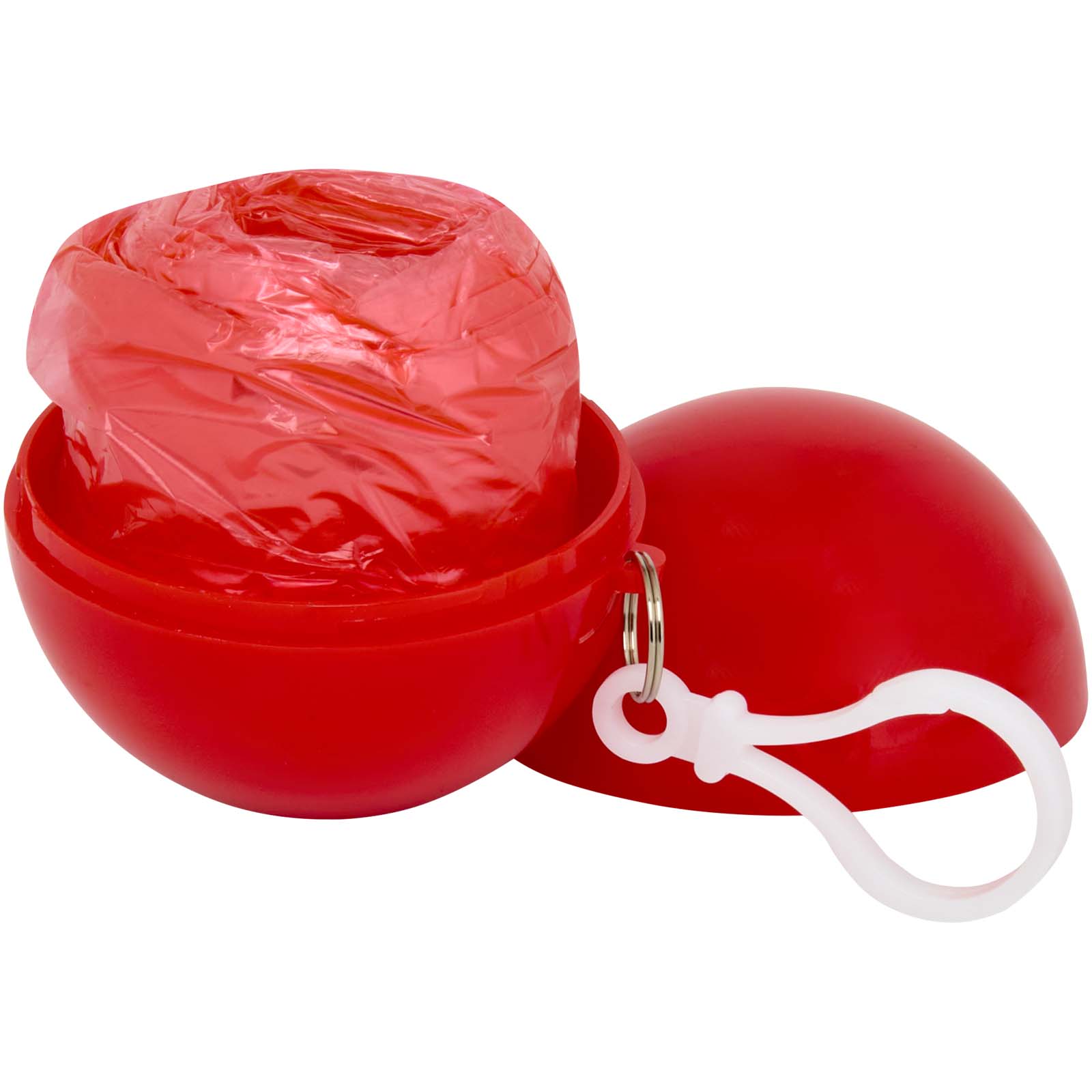 Pláštěnka Unbranded Pončo proti mlze v kulaté plastové krabičce s karabinou Red