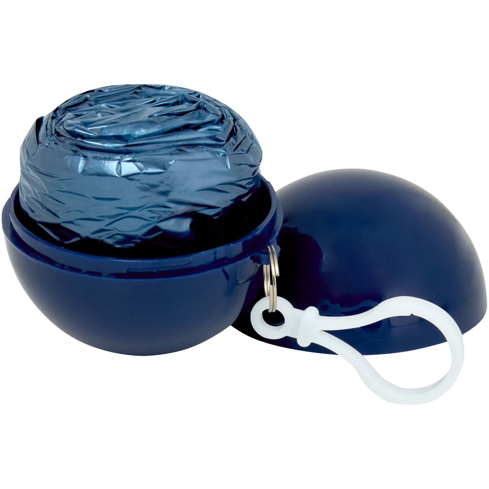 Pláštěnka Unbranded Pončo proti mlze v kulaté plastové krabičce s karabinou Royal blue