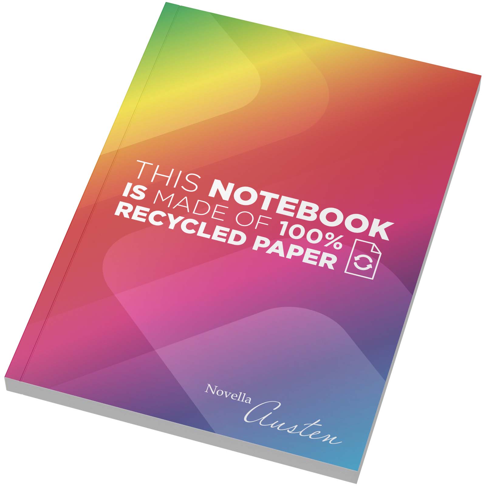 Zápisník Unbranded Zápisník Novella Austen formátu A5 s měkkou vazbou z recyklovaného papíru – 100 listů s linkami White