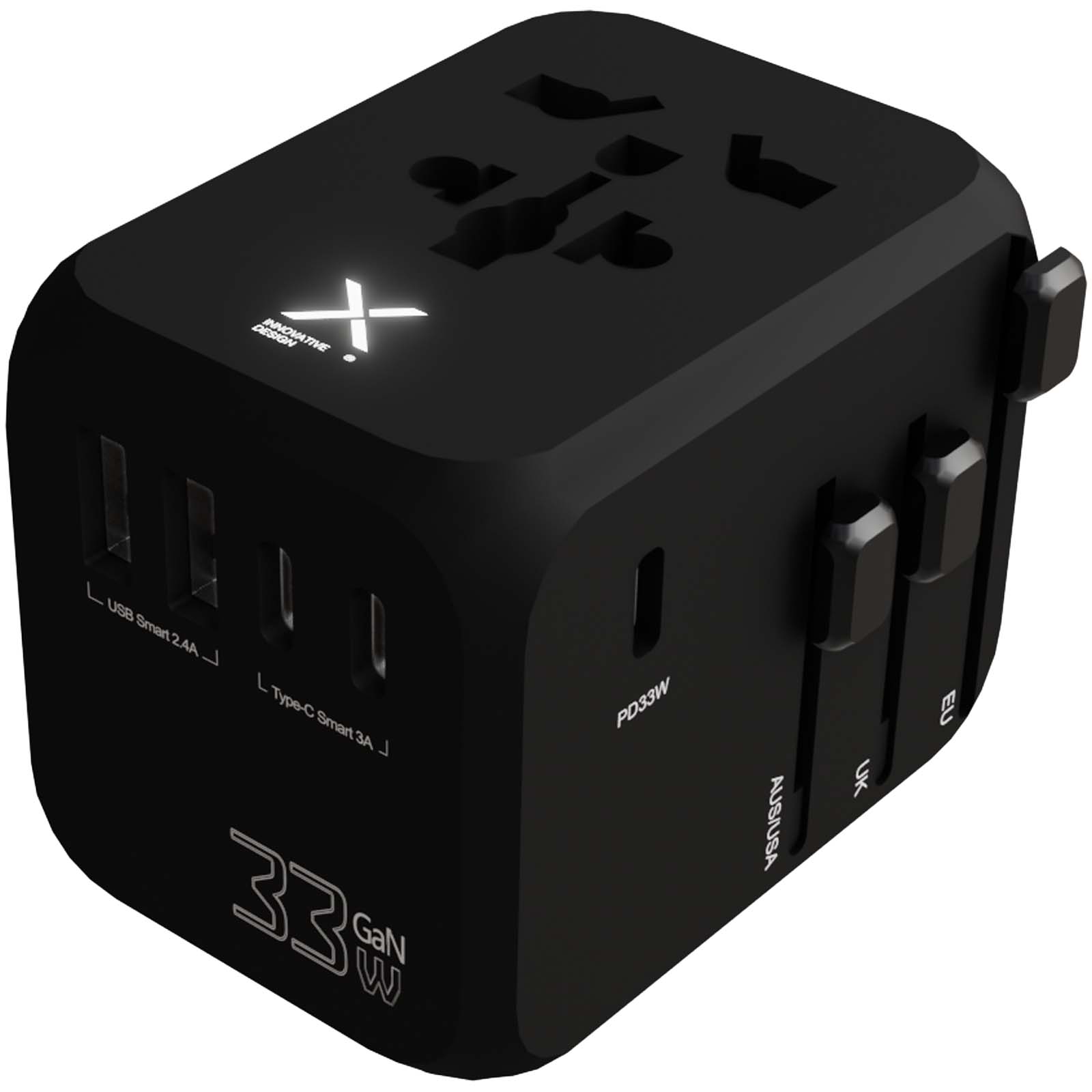 Nabíječka a adaptér SCX.design Univerzální cestovní adaptér SCX.design T16 Solid black