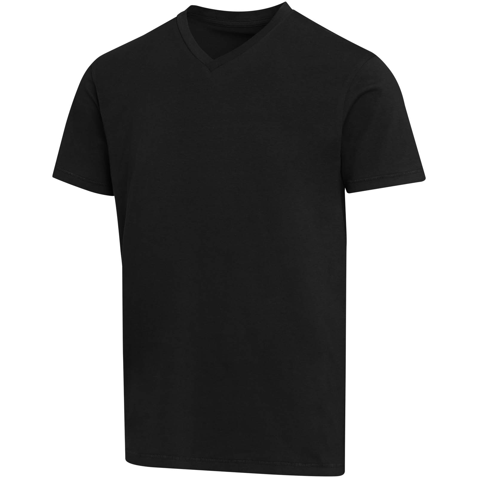 Pánské tričko Elevate Balfour unisex tričko s krátkým rukávem a výstřihem do V z organické OCS bavlny o gramáži 200 g/m² Solid black