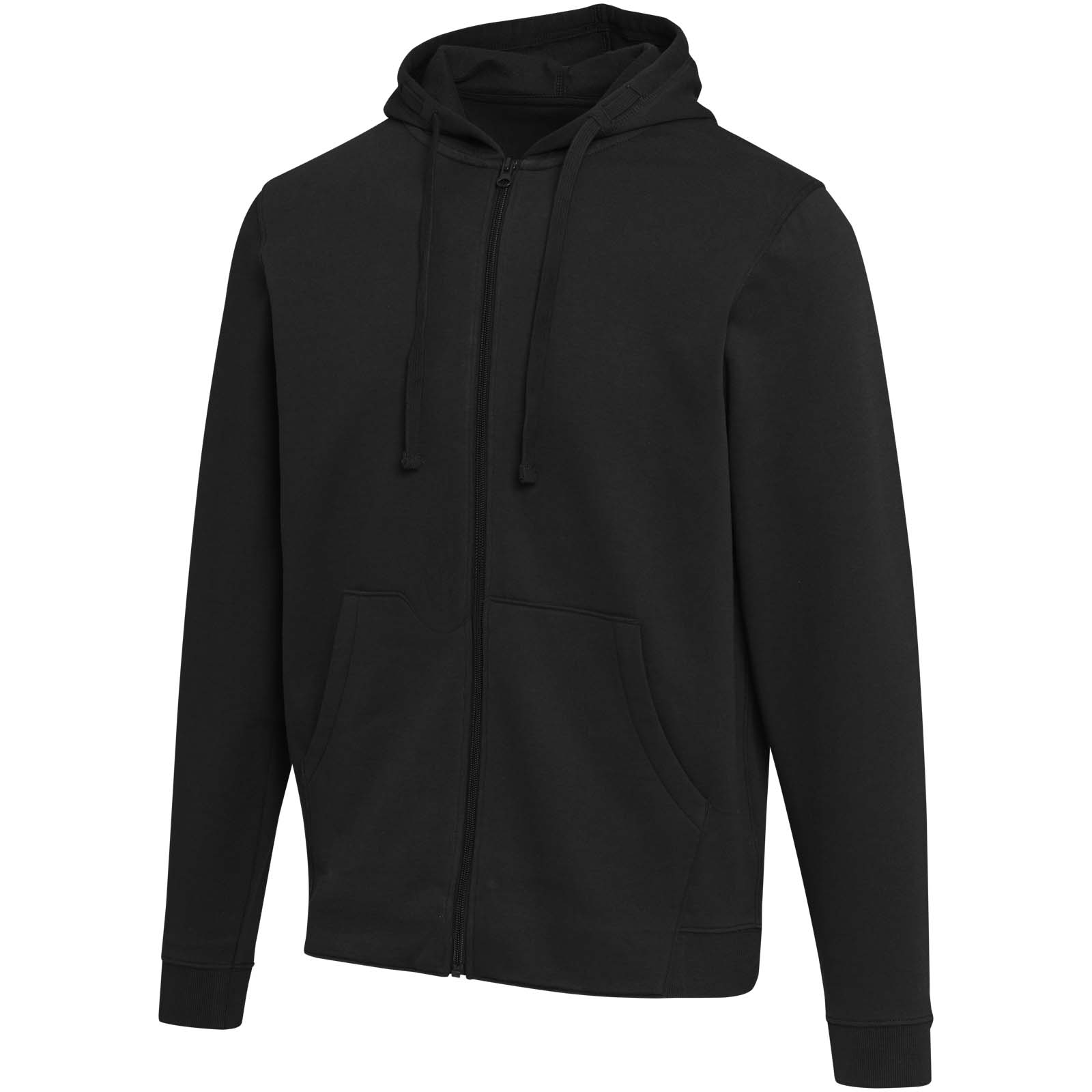 Pánská mikina s klokankou Elevate Jasper unisex mikina s kapucí z organického recyklovaného OCS materiálu o gramáži 280 g/m² Solid black