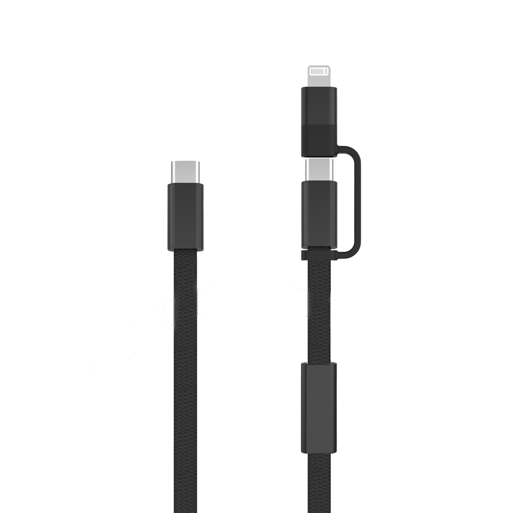 Rychlonabíjecí kabel Arc 2 v 1 z RCS 60W 120 cm Černá