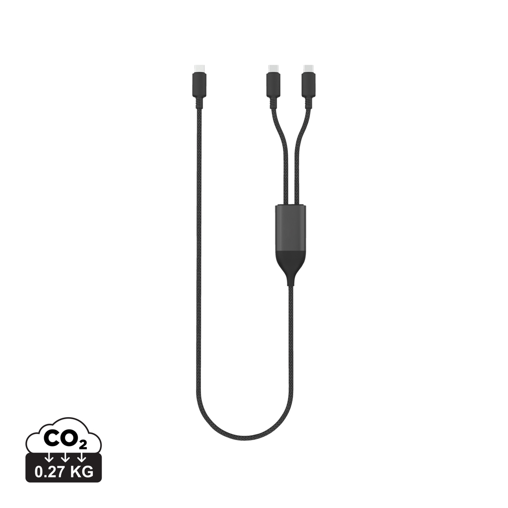 Nabíjecí kabel Terra 100W Dual USB-C z RCS Černá, Šedá