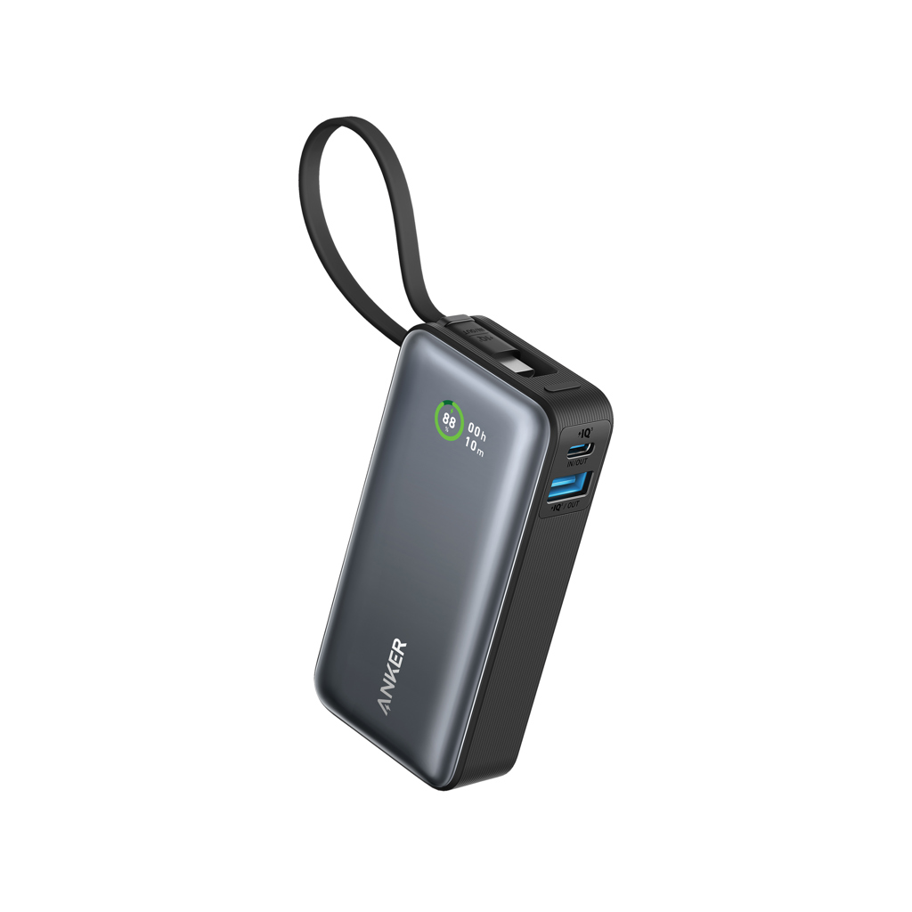 Powerbanka Anker Nano 30 W, s integrovaným kabelem USB-C Černá