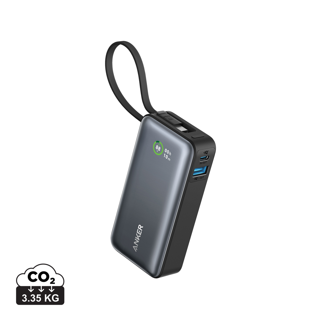 Powerbanka Anker Nano 30 W, s integrovaným kabelem USB-C Černá