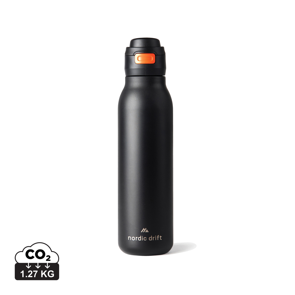Jednostěnná láhev na vodu Nordic Drift Trail 750 ml z RCS Černá