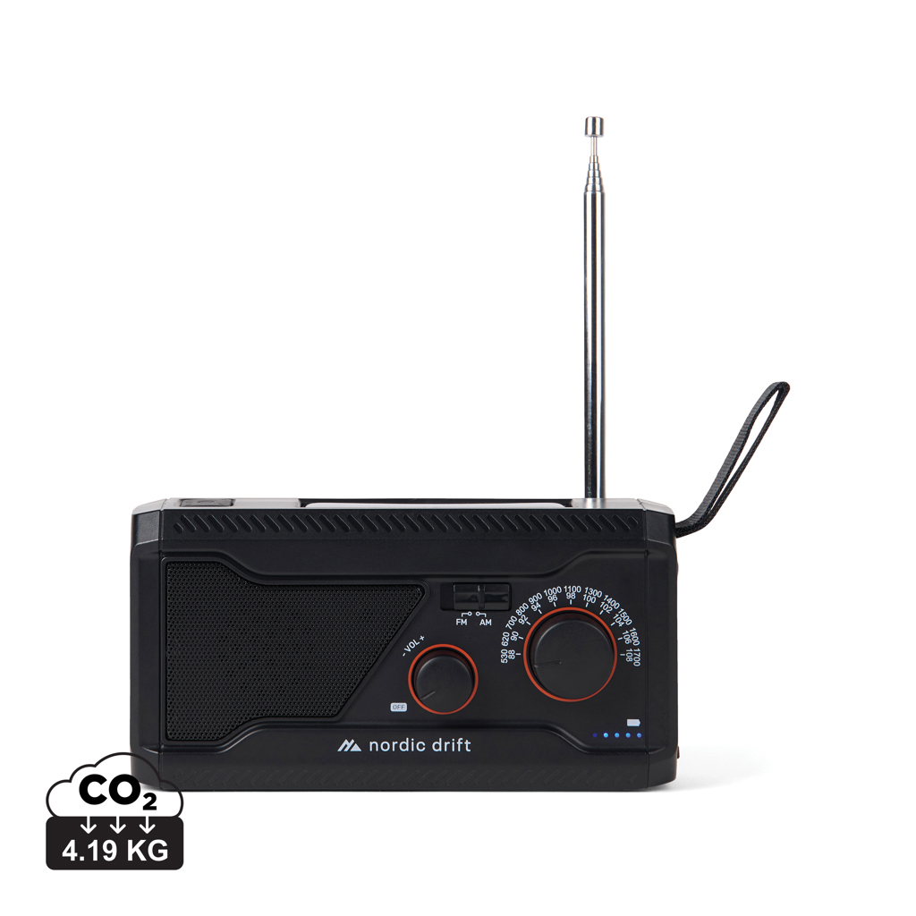 Multifunkční rádio Nordic Drift Titan IPX4 4000mAh Černá