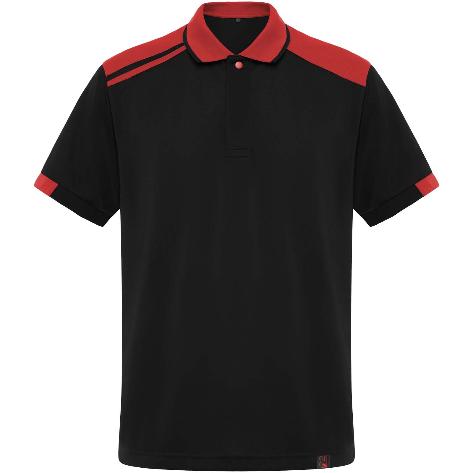 Pracovní oděvy Roly WRK Samuraj unisex antibakteriální polokošile s krátkým rukávem o gramáži 160 g/m2  Solid black, Red