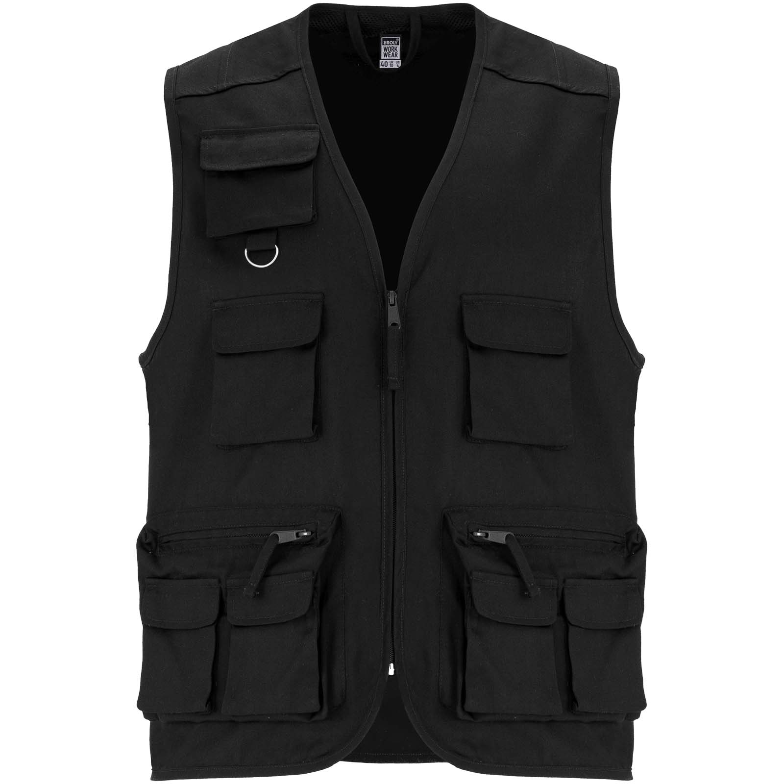 Pracovní oděvy Roly WRK Venera pracovní vesta s výstřihem do V a kapsami o gramáži 200 g/m2  Solid black