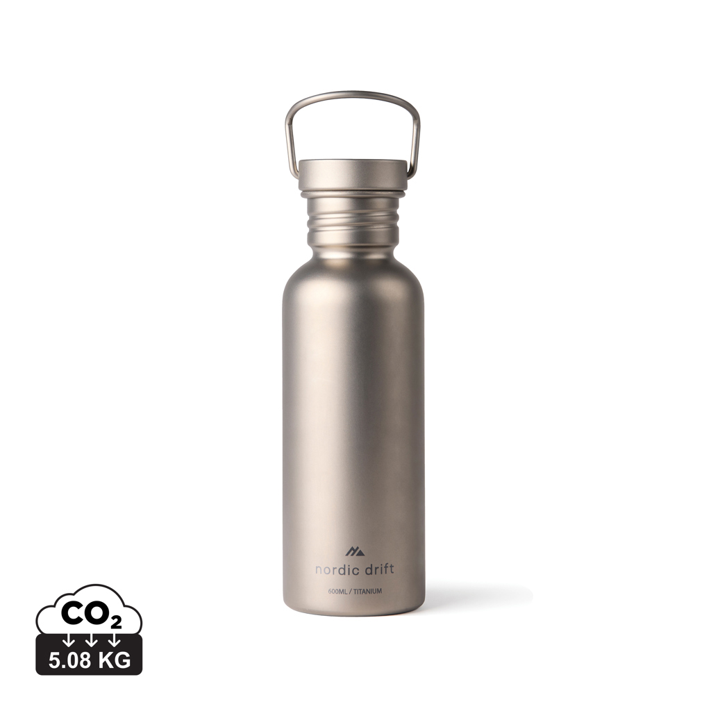 Láhev na vodu Nordic Drift Trail Ultra Light Titanium 600ml Stříbrná