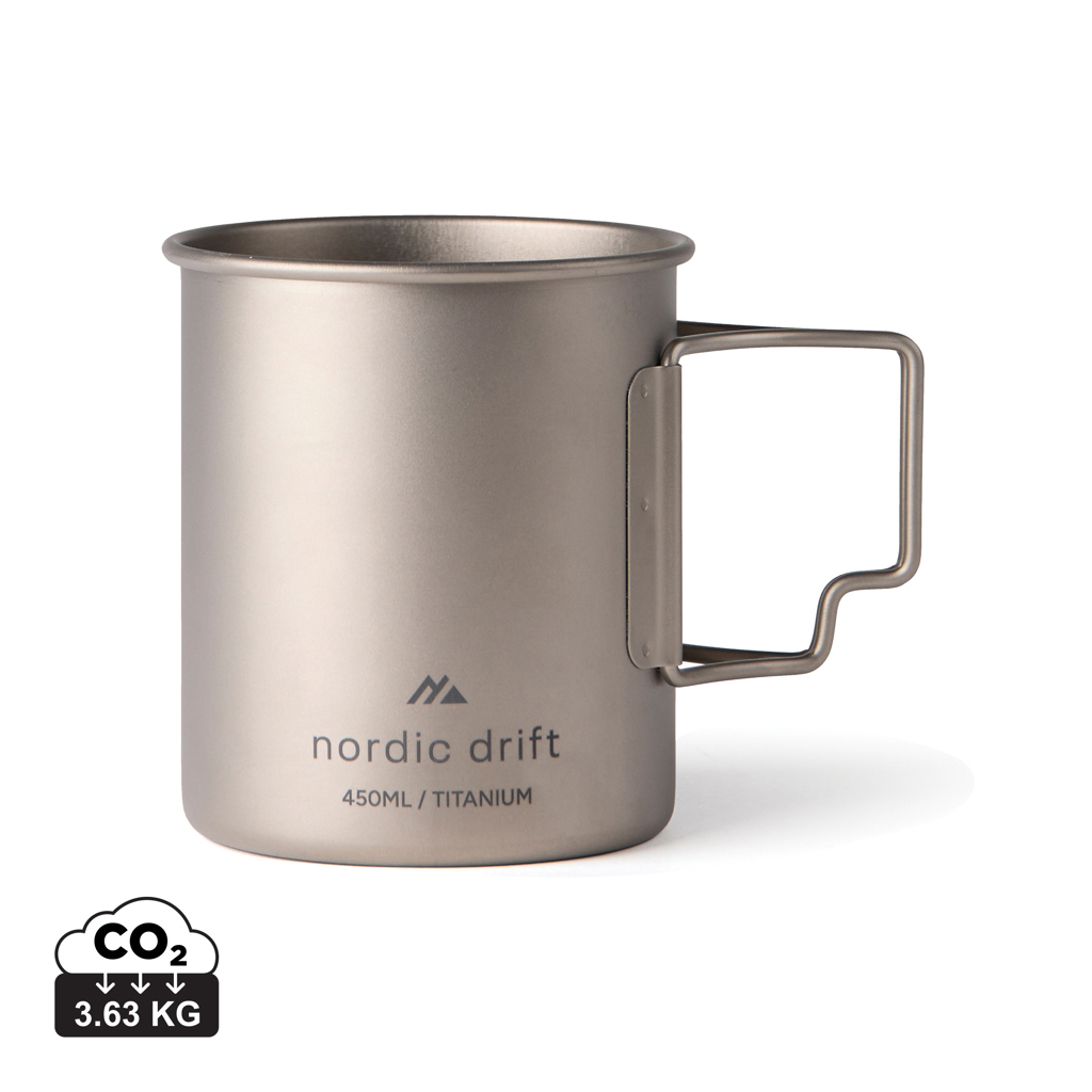 Titanový kelímek Nordic Drift Trail Ultra Light 450ml Stříbrná