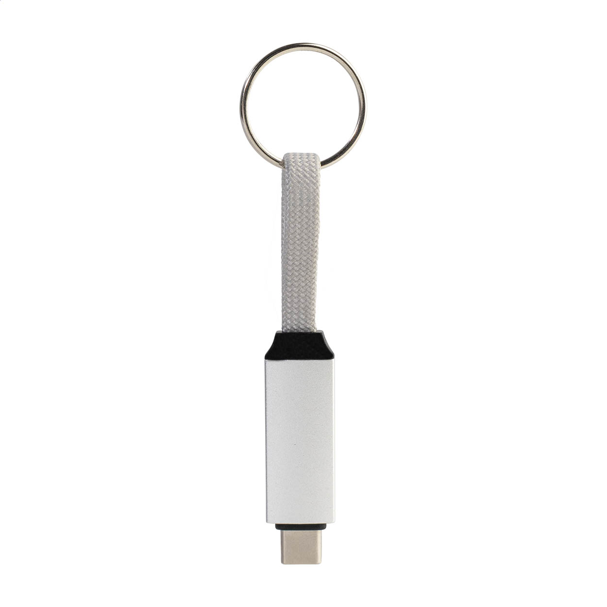 Keycab přívěsek na klíče 60W kabel USB-C Stříbrná
