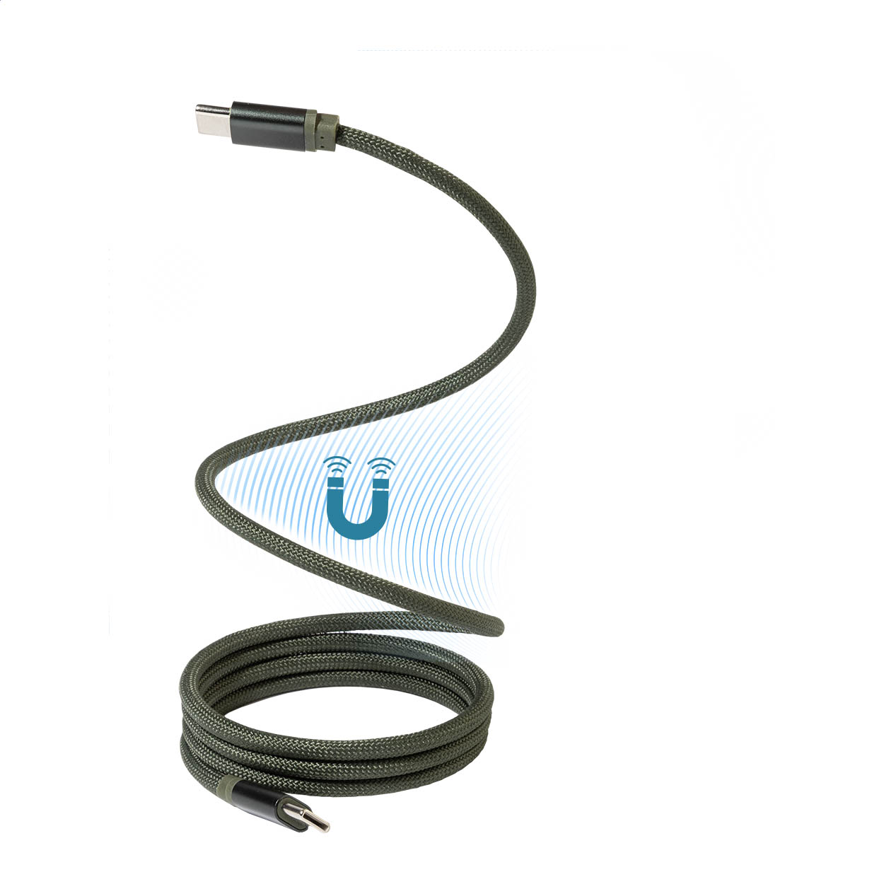 Magsle magnetický 60W kabel USB-C Tmavě Zelená