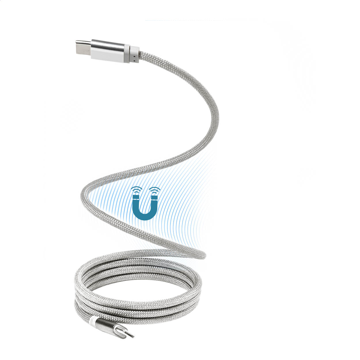 Magsle magnetický 60W kabel USB-C Stříbrná