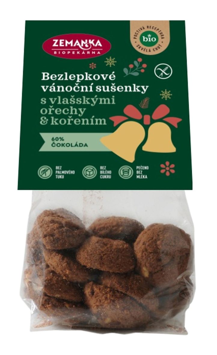 Bezlepkové vánoční bio sušenky s vlašskými ořechy a kořením - limitovaná edice