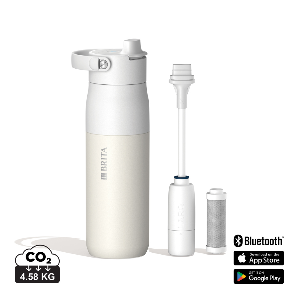 Láhev BRITA LARQ iQ Track s čištěním a filtrací vody, 680 ml Bílá
